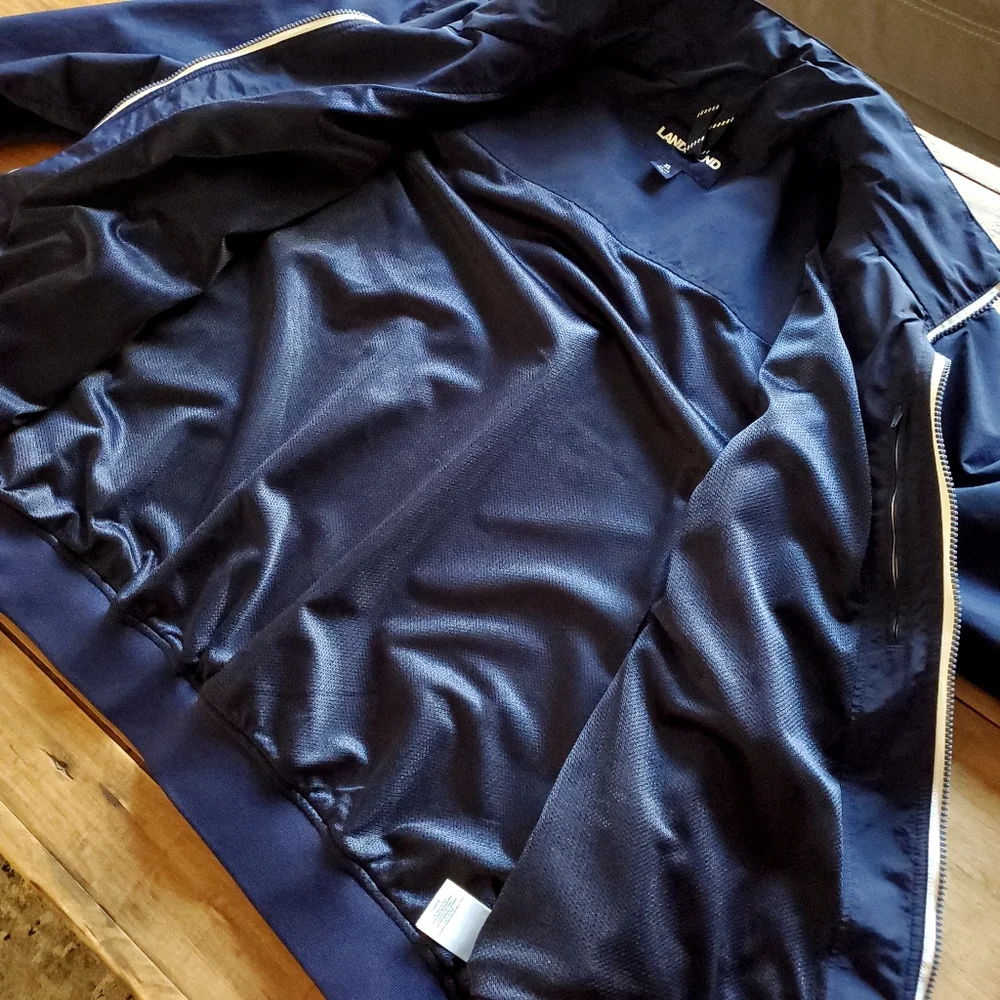 Lands End Men's Lightweight Jacket Blue Size Extra Large